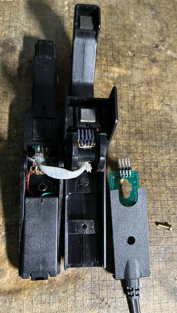 Clamp havles separated and cable board unplugged